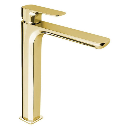 SPY Waschtischarmatur, hoch, verlängerter Gussauslauf, gold