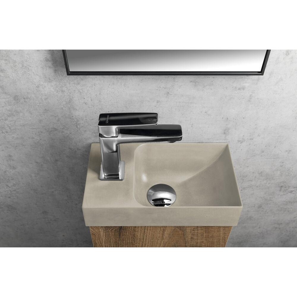 PICCOLINO Beton-Waschbecken 30,8x10x17cm, Armaturloch links, Sand