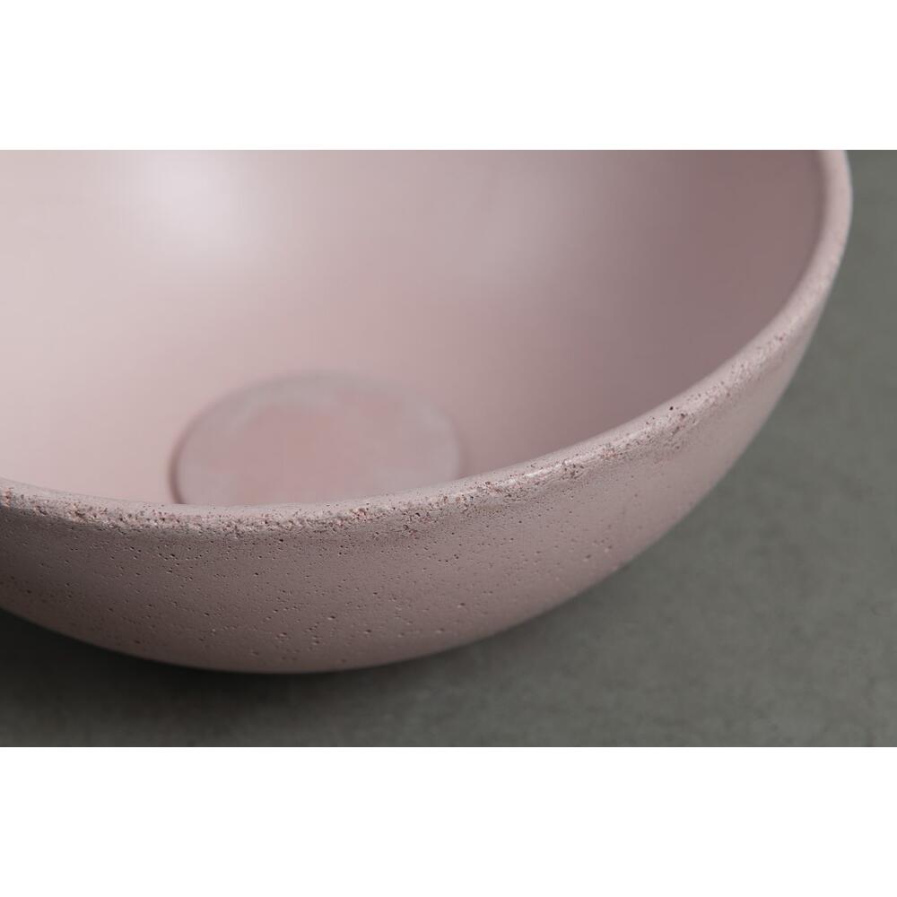 MINOR Betonwaschbecken zum Aufsetzen, Durchmesser 26cm, Rosa matt