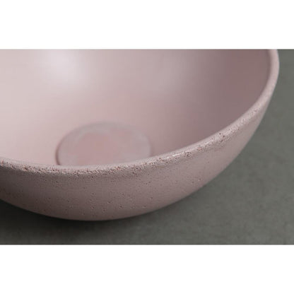 MINOR Betonwaschbecken zum Aufsetzen, Durchmesser 26cm, Rosa matt