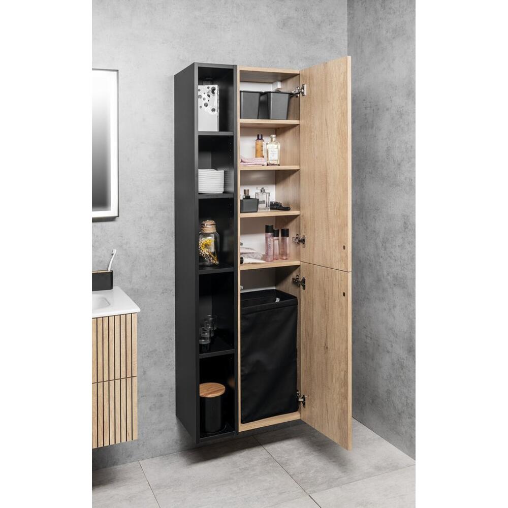 ESPACE Schrank 35x172x32cm, 2x Tür, links/rechts, Eiche Alabama