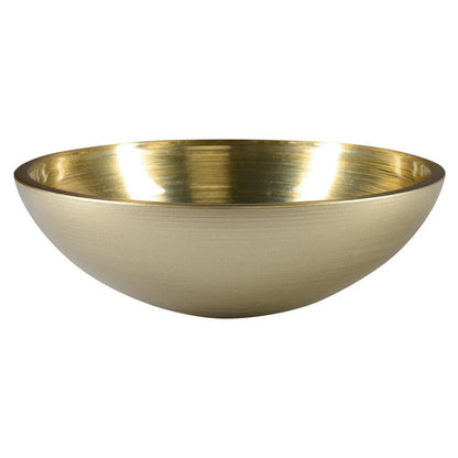 MURANO SOFT BROWN Glaswaschbecken zum Aufsetzen, Durchmesser 40cm, Beige/Silber