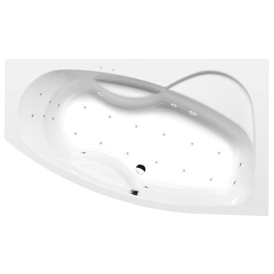 MAMBA R Whirlpool-Badewanne, 170x100x44cm, Attraction Hydro-Air, Chrom