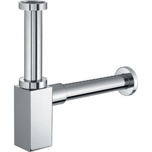 Waschtisch-Siphon 5/4", Durchmesser 32mm, eckig, Chrom