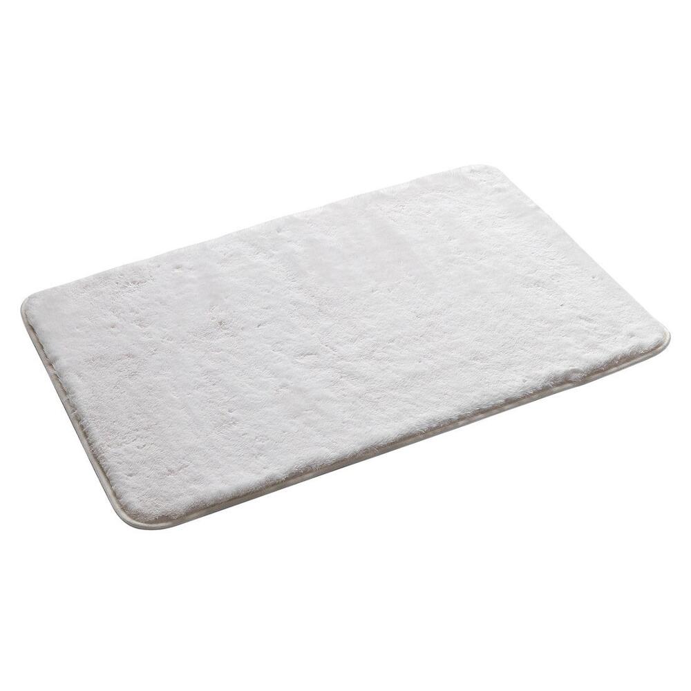 FUZZY Badematte, 50x80cm, 100% Polyester, Anti-Rutsch, Weiß