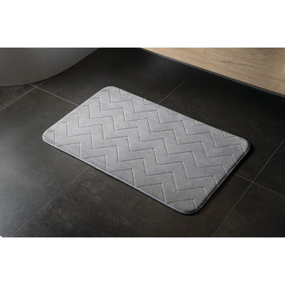 MOUSSE Badematte, 50x80cm, 100% Polyester, Anti-Rutsch, Grau