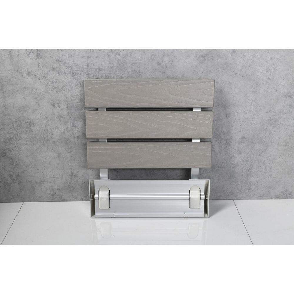 Duschklappsitz 32x32,5cm, WPC, Grau