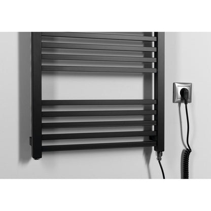 METRO-E Elektrischer Badheizkörper, gerade, 500x1060 mm, 400 W, Schwarz matt