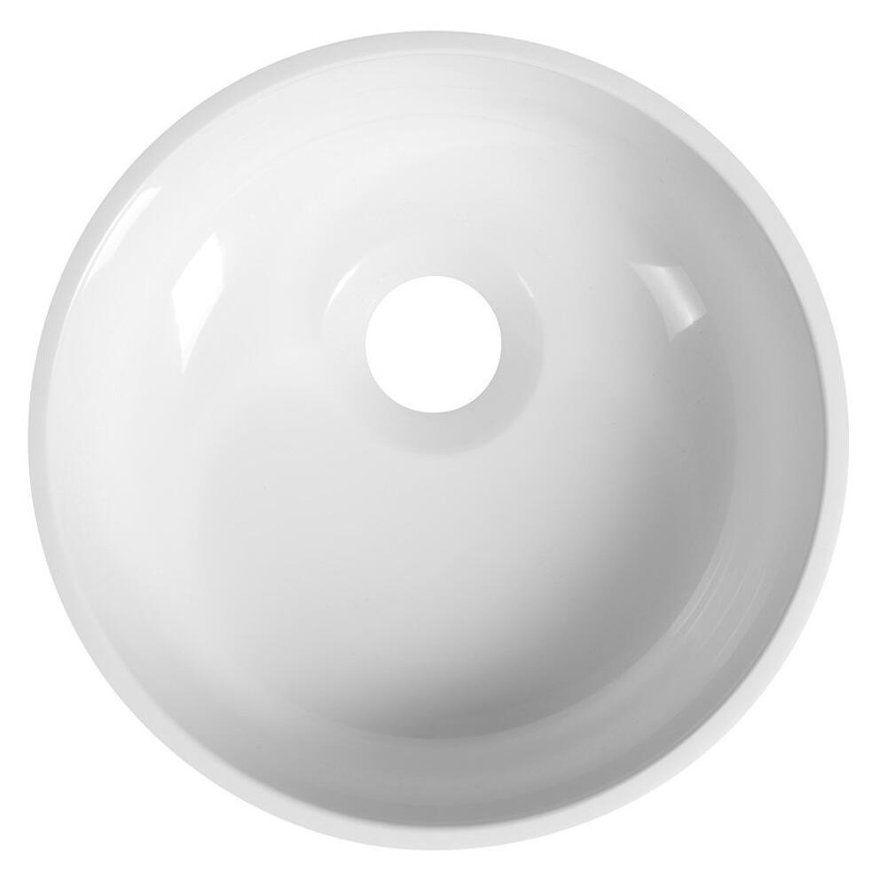 SANNA Gussmarmor-Waschtisch zum Aufsetzen, rund 25cm, weiß