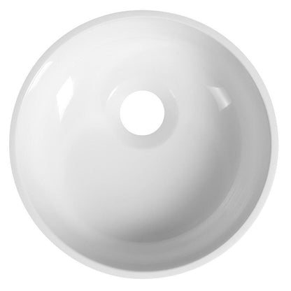 SANNA Gussmarmor-Waschtisch zum Aufsetzen, rund 25cm, weiß