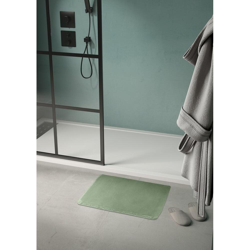 FUZZY Badematte, 50x80cm, 100% Polyester,Anti-Rutsch, Grün