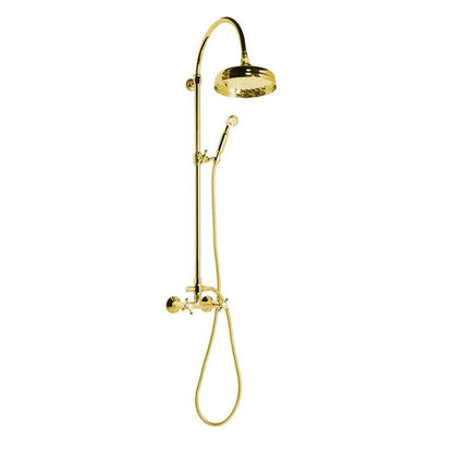ANTEA Duschsäule ohne Armatur, Kopf- und Handbrause, Gold