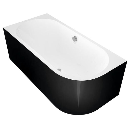 VIVA L MONOLITH asymmetrische Badewanne 170x75x60cm, links, weiß/schwarz