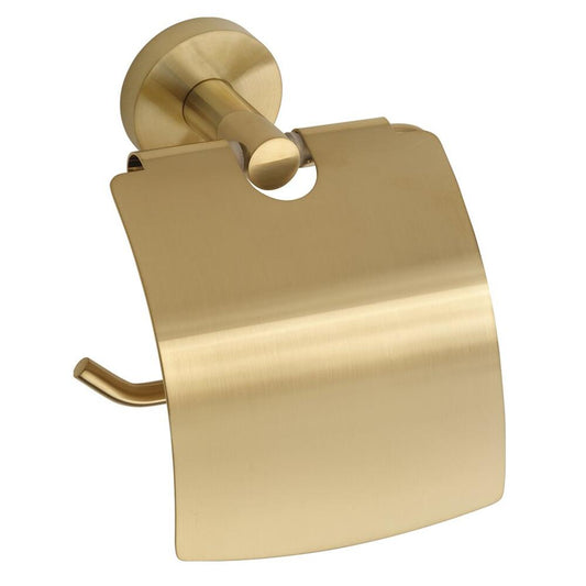 X-ROUND GOLD Toilettenpapierhalter mit Deckel, Gold matt