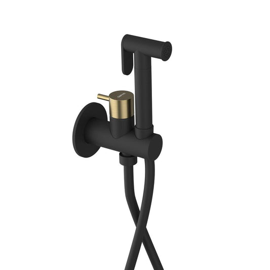 ULTRAMIX Unterputz-Bidetarmatur mit Brause-Stop,  Schwarz matt/Gold matt