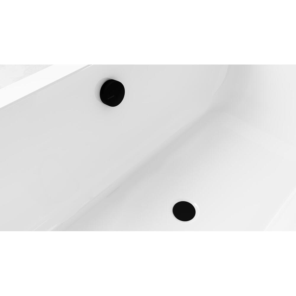 Ablaufgarnitur schwarz matt, 100cm, Stopfen 72mm
