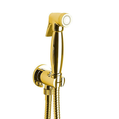 Bidetbrause, Retro-Stil, Schlauch und Brausehalter mit Duschanschluss, Gold
