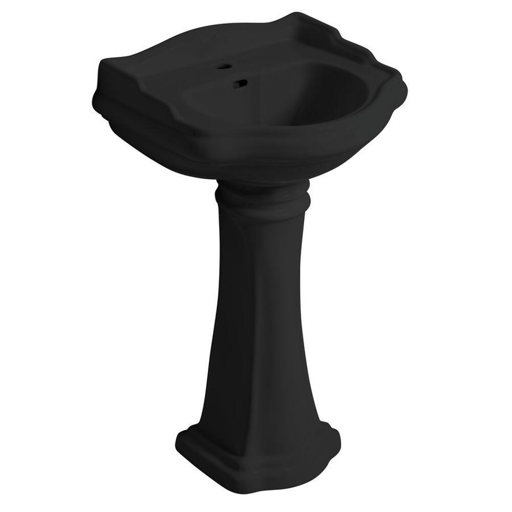 RETRO Keramik-Säule für Waschtische 56,69,73cm, schwarz matt