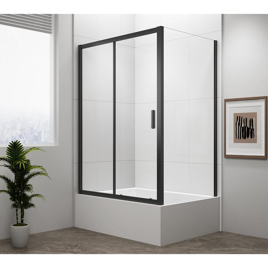 DEEP BLACK Rechteckige Duschkabine 1100x900mm L/R Variante, Klarglas