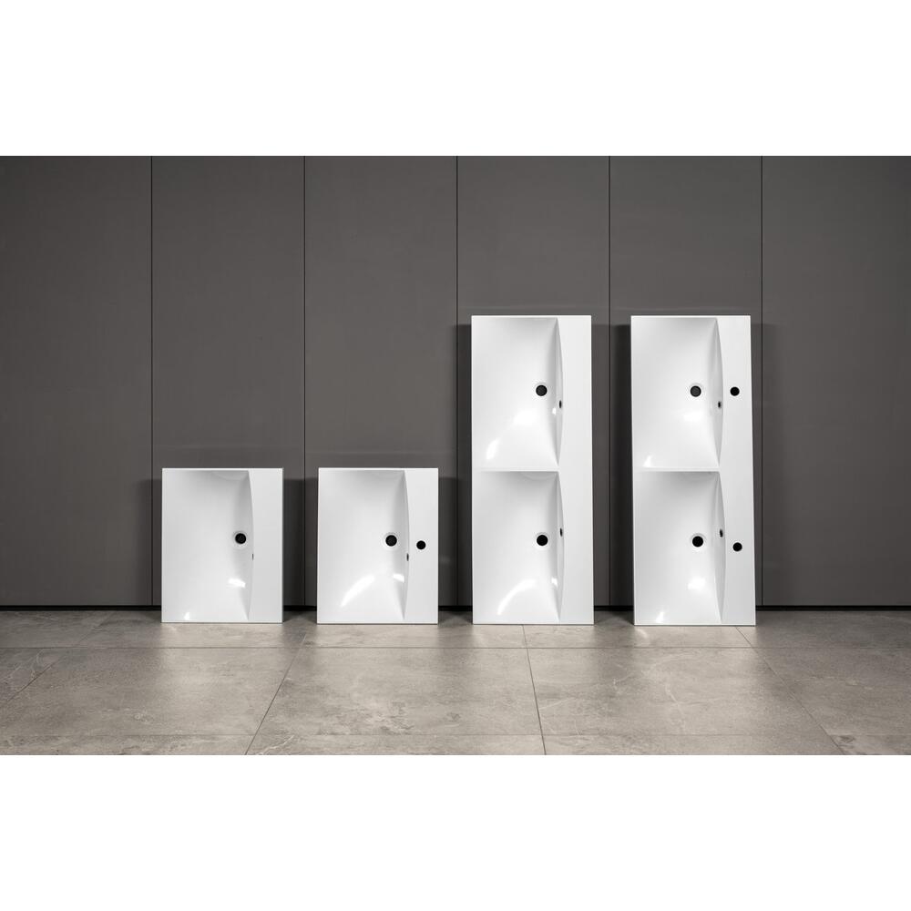 MARIA Gussmarmor-Doppelwaschtisch 120x46cm, weiß