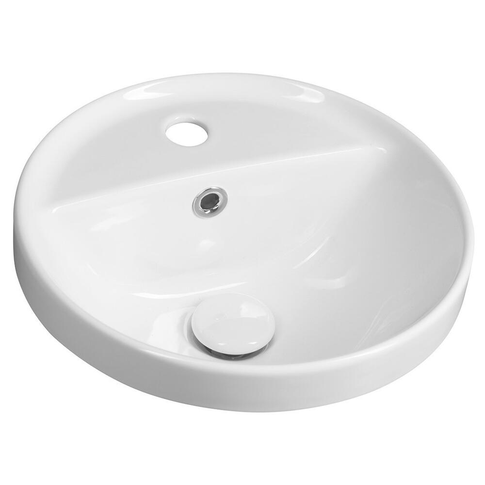 YUVA Keramik-Einbauwaschbecken, Ø 38cm, Weiß