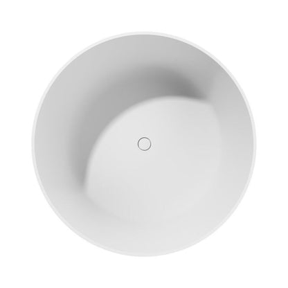 ESTATIS Gussmarmor-Badewanne ø110x51cm, weiß matt