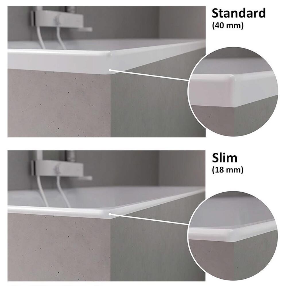 ANDRA R SLIM asymmetrische Badewanne 170x90x45cm, weiss