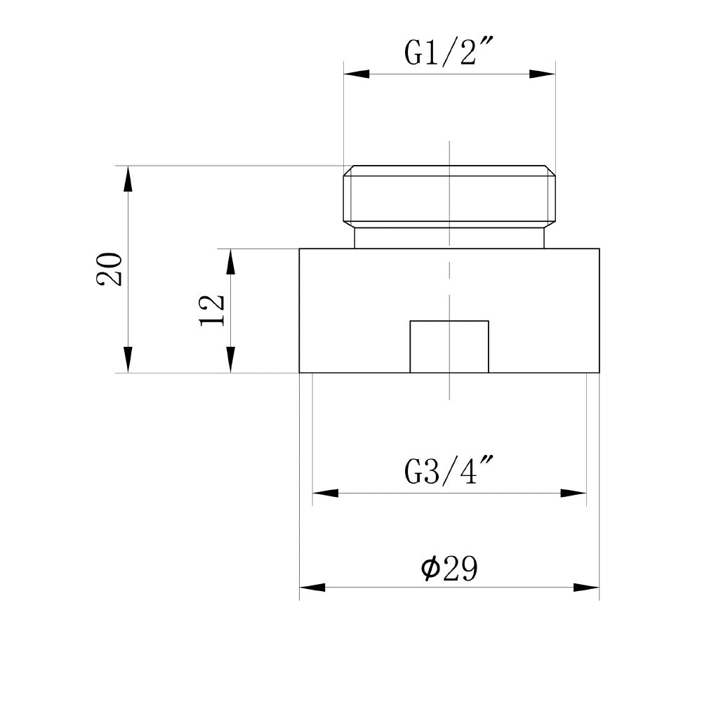 Messinger Reduzierstück 3/4"x1/2", Chrom