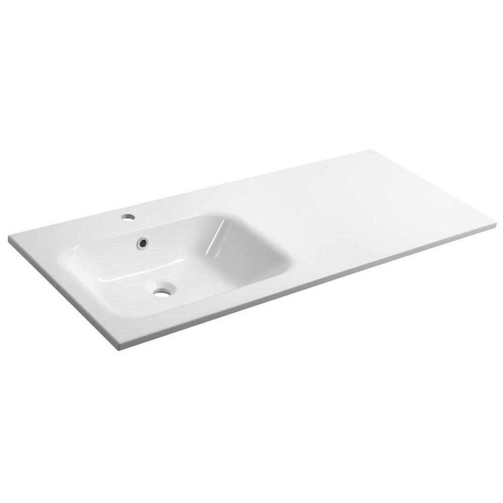 ARECA Gussmarmor-Waschtisch 121x51,5cm, links, weiß
