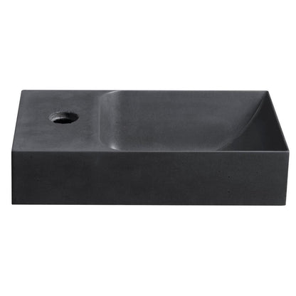 PICCOLINO Beton-Waschbecken 30,8x10x17cm,  Armaturloch links, Anthrazit
