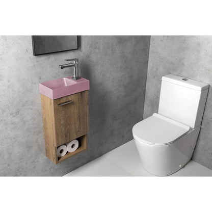 PICCOLINO Beton-Waschbecken 30,8x10x17cm, Armaturloch rechts, Rosa