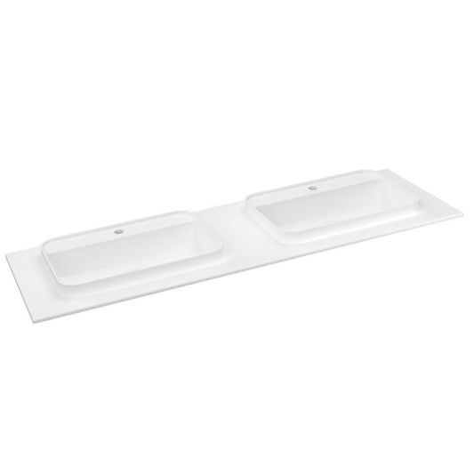 BRAHEA Doppelwaschtisch 151,6x51,5cm, Rockstone, weiss matt