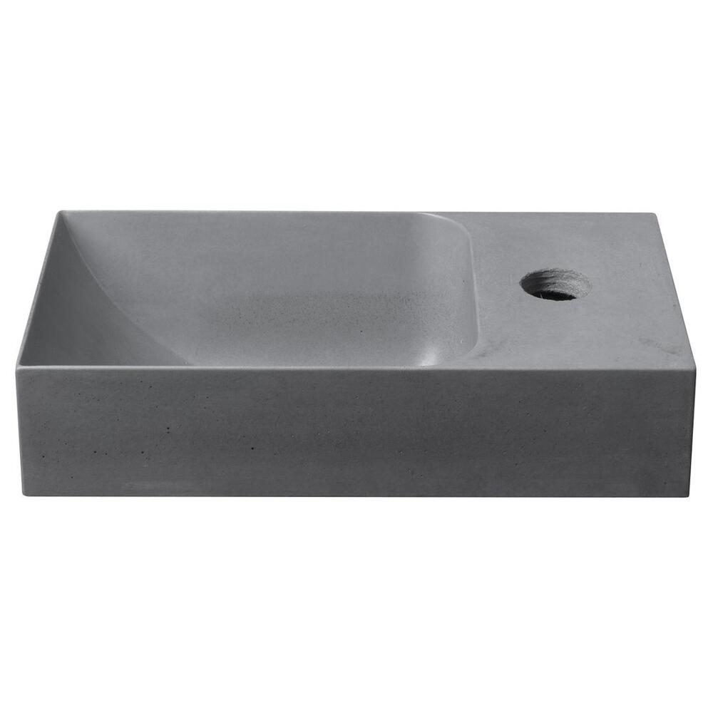 PICCOLINO Beton-Waschbecken 30,8x10x17cm, Armaturloch rechts, Grau