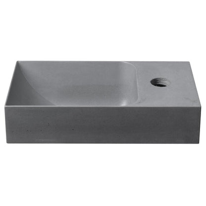 PICCOLINO Beton-Waschbecken 30,8x10x17cm, Armaturloch rechts, Grau