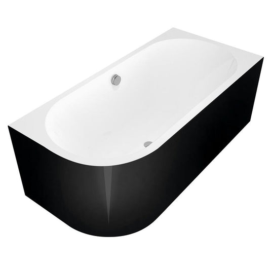 VIVA R MONOLITH asymmetrische Badewanne 170x75x60cm, rechts, weiß/schwarz