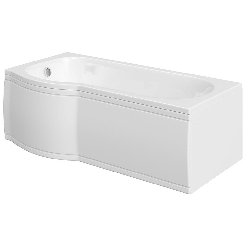 SKALI Badewanne mit Duschzone 167,5x85/75x40 cm, links, weiß