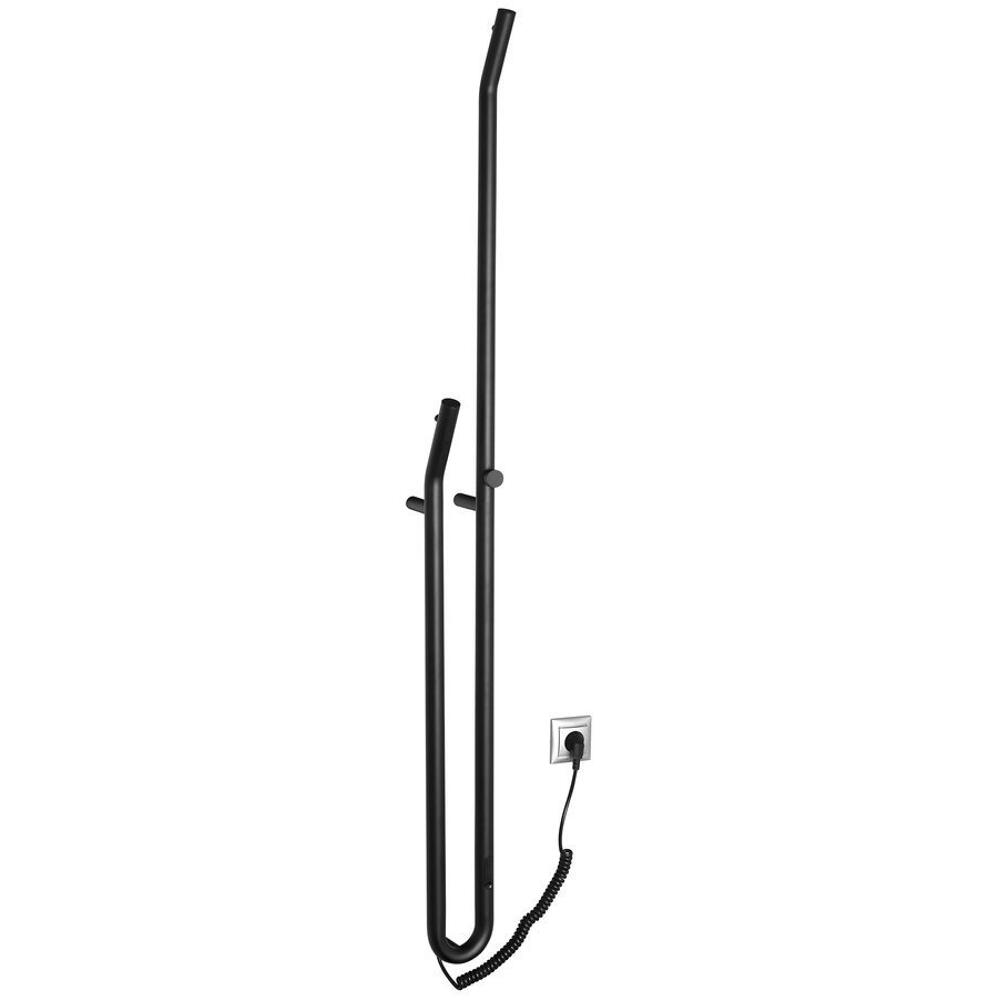 DUOPASSO Handtuchtrockner elektrisch mit Zeitschaltuhr, 122x1700mm, 45 W, Schwarz matt