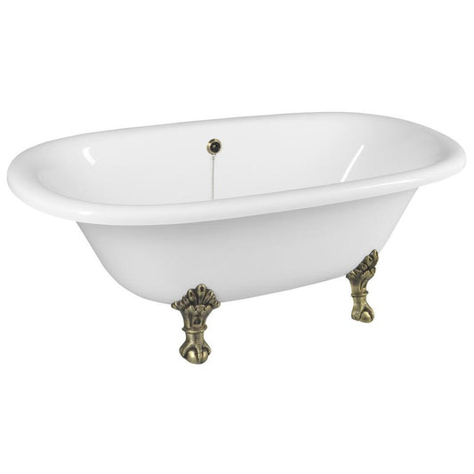 REGATA Freistehende Badewanne 175x85x61cm, Füße bronze,