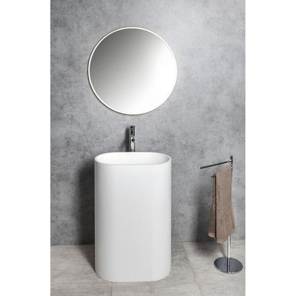 TREVA Freistehendes Waschbecken 56,5x85cm, Gussmarmor, weiß matt