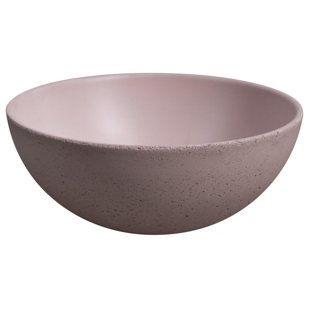 MINOR Betonwaschbecken zum Aufsetzen, Durchmesser 26cm, Rosa matt