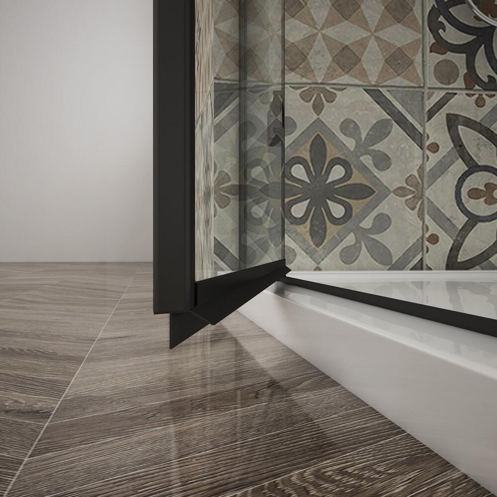 TRINITY BLACK Duschabtrennung Viertelkreis 900x900mm, Mattglas, rechts