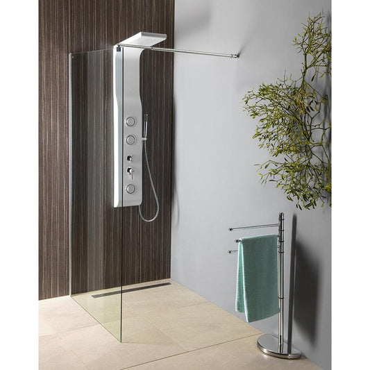 WALK-IN Glaswand für Wandmontage mit Stütze, 1-teilig, 700 mm, Klarglas