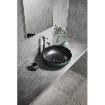 PRIORI Keramik-Waschtisch Ø 41cm, Schwarz/Grün