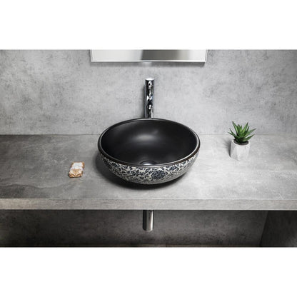 PRIORI Keramik-Waschtisch Ø 41cm, schwarz/blau