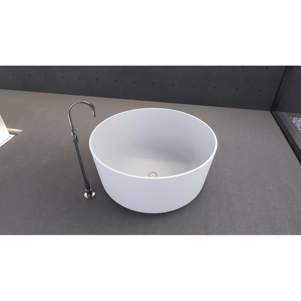ESTATIS Gussmarmor-Badewanne ø110x51cm, weiß matt