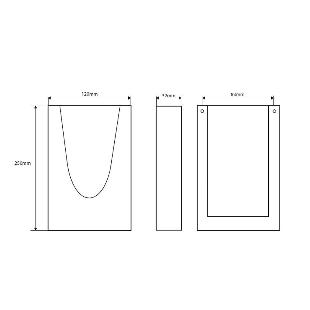 Hygienebeutel-Behälter HygBag, 120x240x30mm, Edelstahl matt