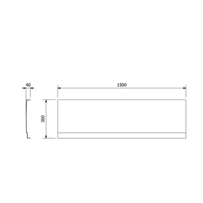 DEEP PLAIN Schürze für Nische, 150x36cm, weiß