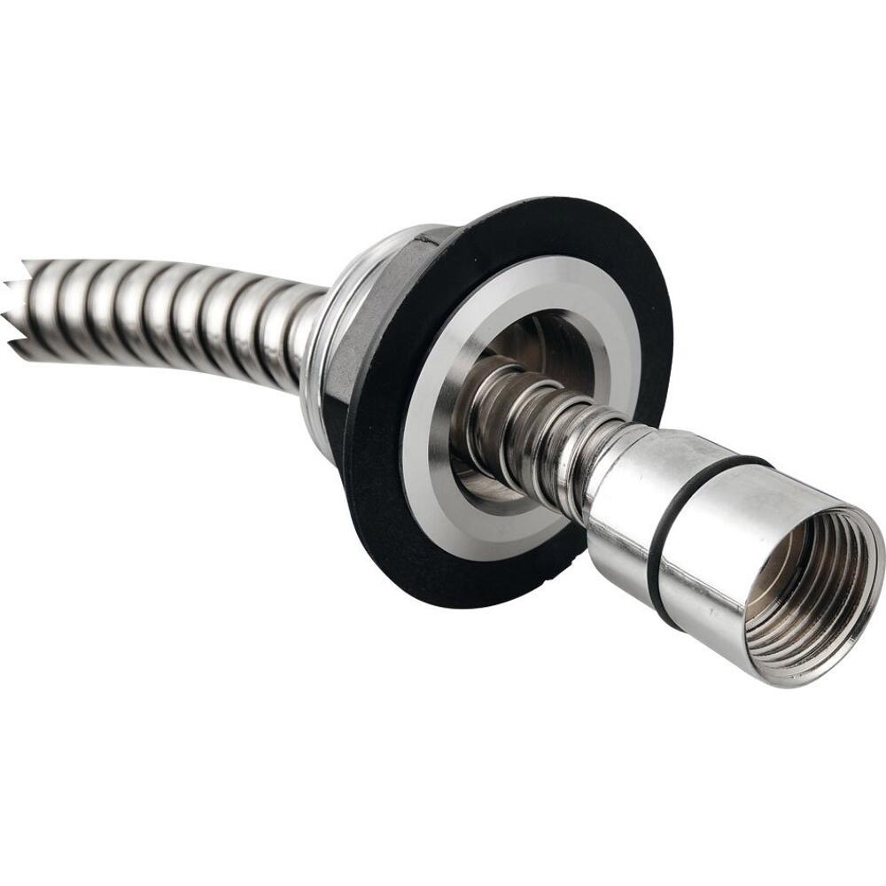Durchführung rund, inkl. Schlauch F1/2"-M3/8", Chrom