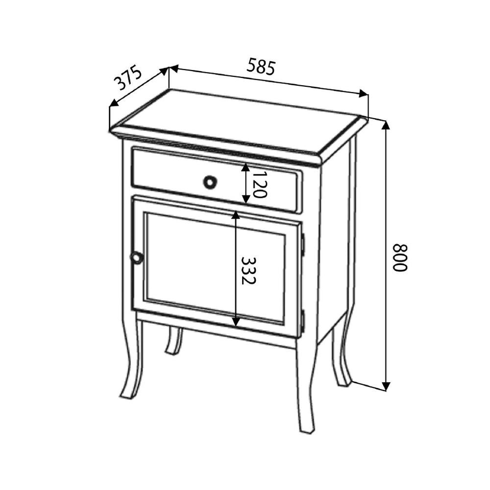 RETRO Schrank 60x80x38cm, Buche, links
