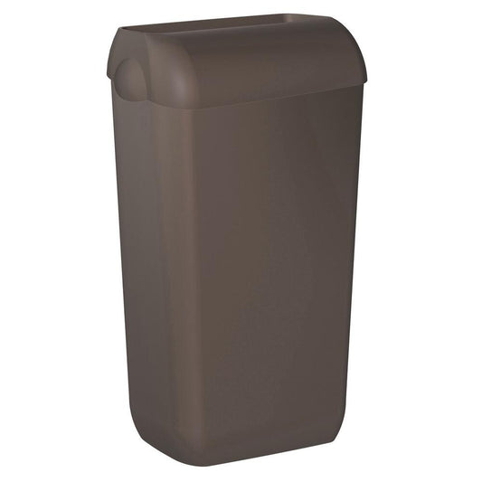 COLORED Hänge-Abfalleimer mit Deckel 23l, ABS, Soft Touch, Braun